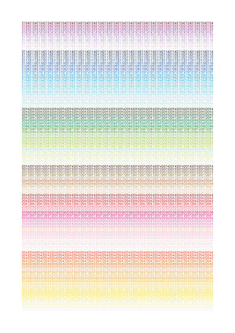 100 colors – NUMBERS no.01 “Rhythm of Years”